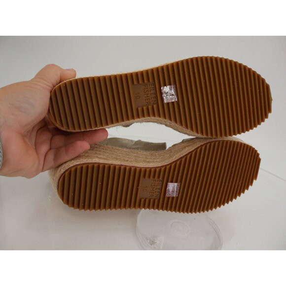 Eileen Fisher Womens Weslia Leather Ankle Strap Wedge Espadrille Sandals Size 10 - Picture 9 of 12